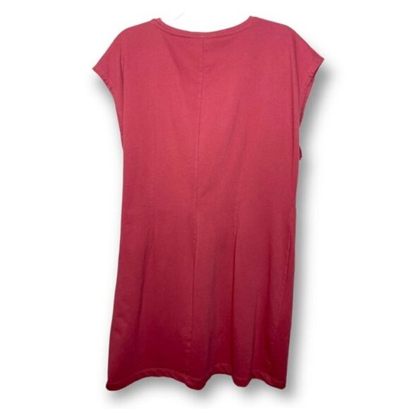 Nine West XXL Mauve Knot Waist Terrycloth Shirt Sleeve Sweatshirt T Shirt Dress - Picture 3 of 10